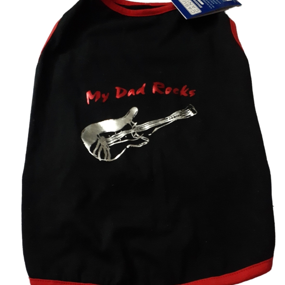 Casual canine braggin tee sz med dog shirt Nwtgs black red silver Graphic print